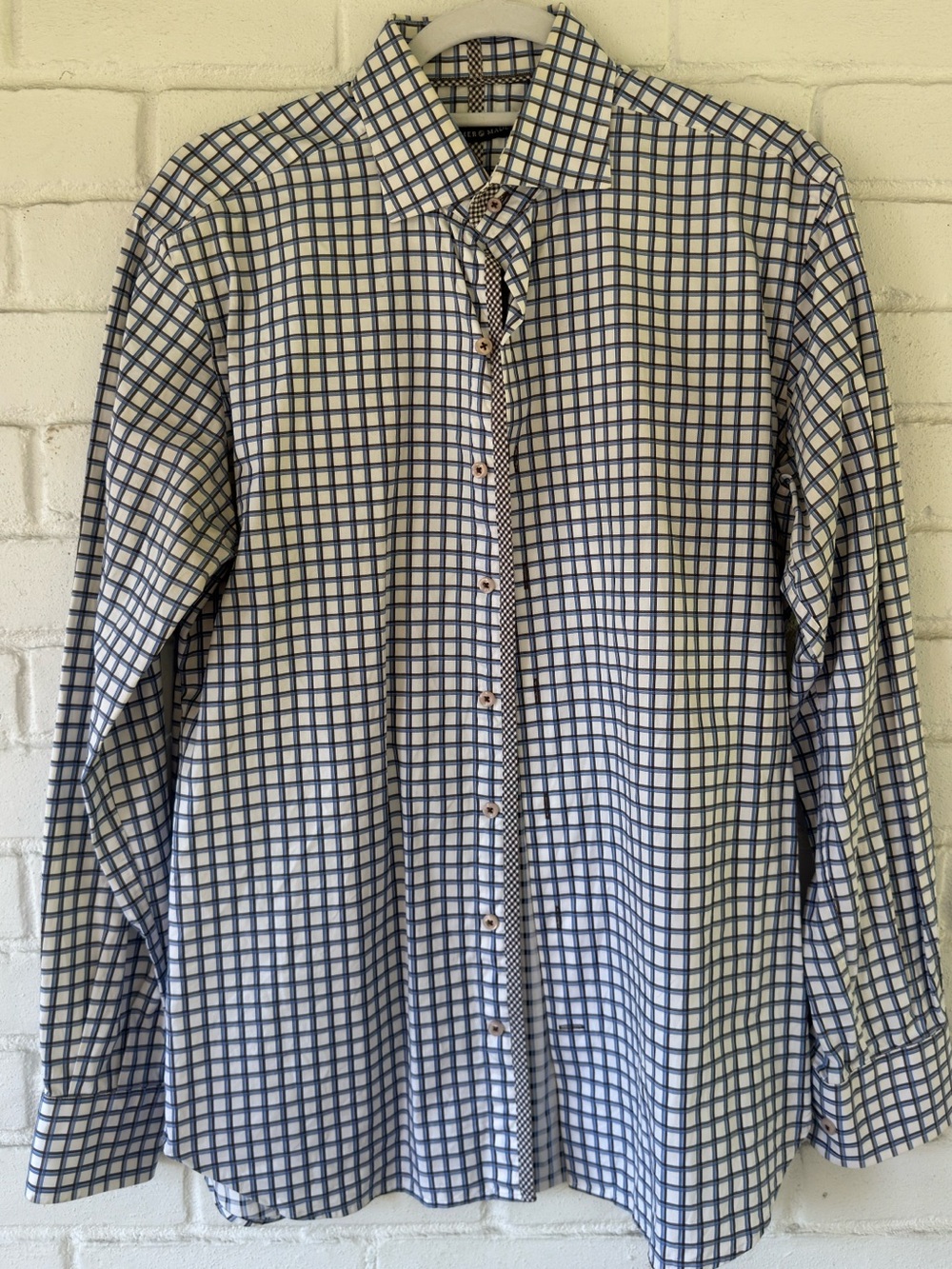 HAMMER MADE Long-Sleeve Button-Down Anti-Wrinkle Dress Shirt - Mens MEDIUM 15.5”